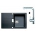 Franke SET T2 tectonitový dřez SID 611-78 černá + dřezová baterie FN 0147