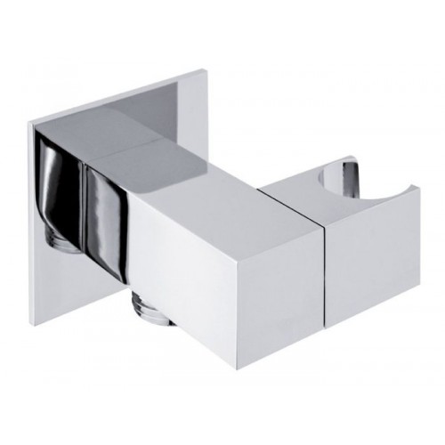 SAPHO Držák sprchy hranatý, otočný, s vyústěním, 1/2", chrom SG301
