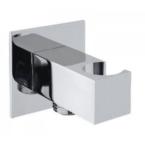 SAPHO Držák sprchy hranatý, pevný, s vyústěním, 1/2", chrom SG303