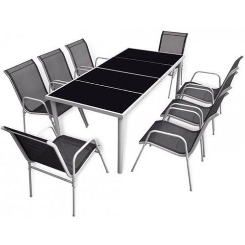 SHARKS VIOLA set zahradního nábytku 6+2, černá SA064 SHARKS VIOLA set zahradního nábytku 6+2, černá SA064