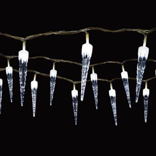 PROMÁČKLÝ OBAL SHARKS Vánoční osvětlení - Světelný řetěz (rampouchy) se 100 LED diodami, bílá SA066 - PLNĚ FUNKČNÍ