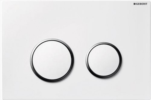 GEBERIT - ovládací tlačítko SIGMA 20, plast, bílá/pochrom.lesklá 115.778.KJ.1
