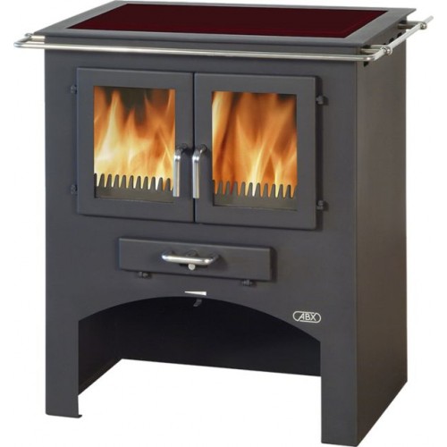 ABX Kuchyňský sporák na dřevo se sklokeram. deskou bez trouby 3020 C, šedý plech