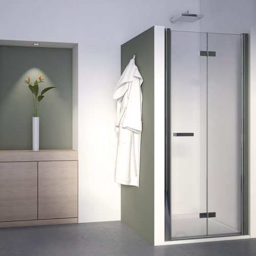 RONAL SLF1 Swing-Line F dvoudílné skládací dveře, levé, 100cm, chrom/linie SLF1G10005051