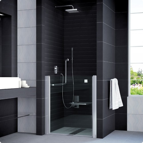 RONAL SLM1 Mobility dveře v poloviční výšce, levé, 90cm, aluchrom/zrcadlové SLM1G09005053