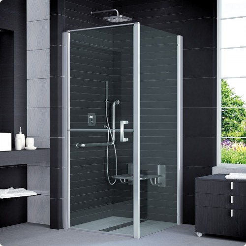 RONAL SLM6 Mobility rozdělené dveře pro stěnu, 90cm, levé, alchr./Cristal perly SLM6G09005044