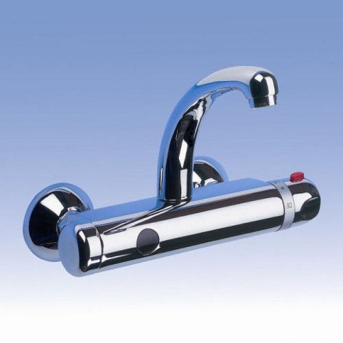 SANELA Nástěnná termostatická baterie SLU 25BK bateriové napájení, rozteč 100 mm 13254