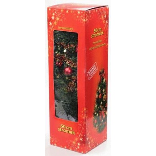 Vánoční Stromek zdobený - ČERVENÝ 60 cm VS396