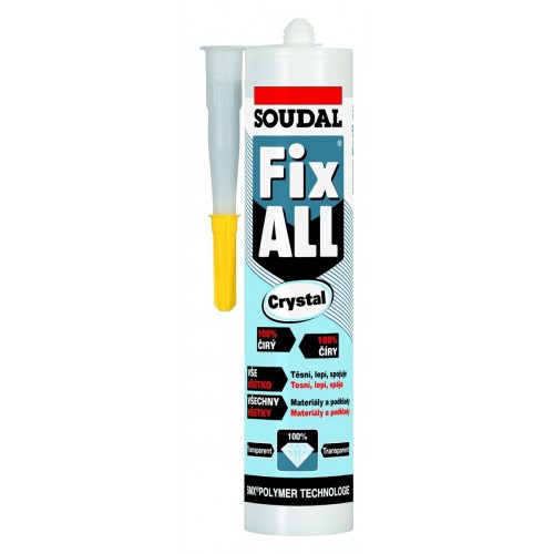VÝPRODEJ SOUDAL FIX ALL CRYSTAL lepící tmel 290ml, transparentní , PROŠLÉ DATUM EXPIRACE 8/2017