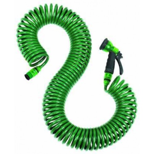 Spirálová hadice na vodu 15m + pistole na vodu včetně spojek 8089