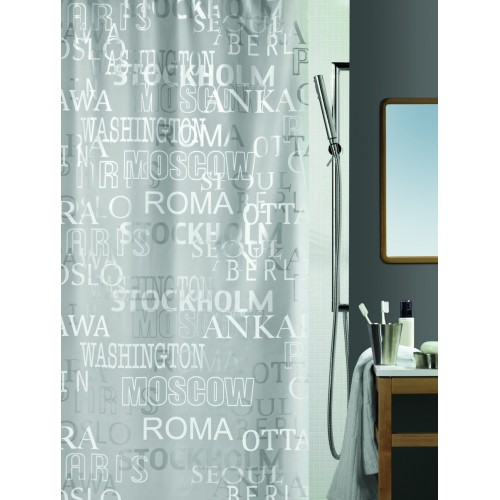 SPIRELLA CITIES SILVER Sprchový závěs 180 x 200 cm 1013044