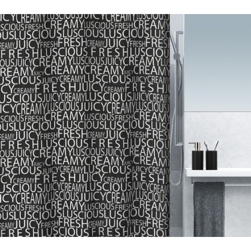 SPIRELLA CREAMY Sprchový závěs black 180 x 200 cm 1016275