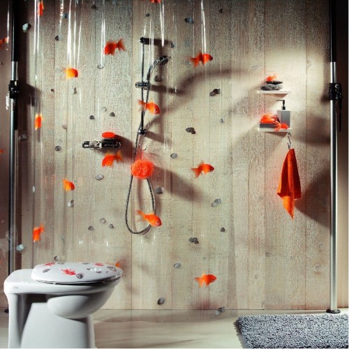 SPIRELLA GOLDFISH Sprchový závěs PVC 180 x 200 cm orange 1000097 SPIRELLA GOLDFISH Sprchový závěs PVC 180 x 200 cm orange 1000097