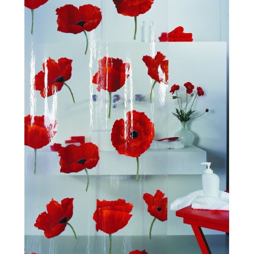 SPIRELLA POPPY Sprchový závěs 180 x 200 cm cinnabar 1042344