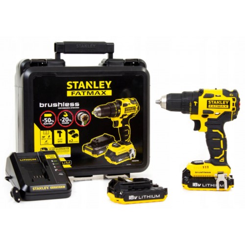 STANLEY FMC627D2 FatMax Aku bezuhlíková příklepová vrtačka (57Nm/18V/2 x2,0Ah), kufr