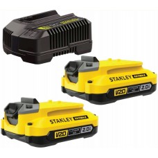 STANLEY SFMCB12D2 FatMax Startovací sada V20 2x2,0Ah (2 baterie + nabíječka)