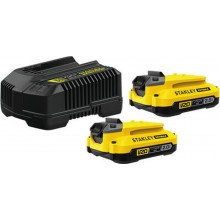 STANLEY SFMCB12D2 FatMax Startovací sada V20 2x2,0Ah (2 baterie + nabíječka)