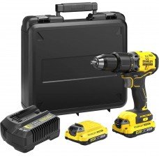 STANLEY SFMCD715D2K V20 Aku bezuhlíková vrtačka s příklepem (60Nm/18V/2x2,0Ah), kufr
