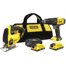 STANLEY SFMCK212D2S FatMax V20 Aku kombinovaná sada (18V/2x2,0Ah), brašna