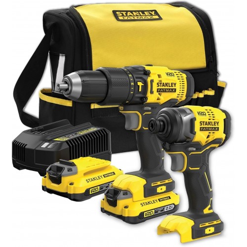 STANLEY SFMCK465D2S FatMax V20 Aku kombinovaná sada (18V/2x2.0Ah), taška