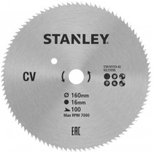 STANLEY STA10155 Pilový kotouč pro příčné řezy 160x16mm, 100 zubů