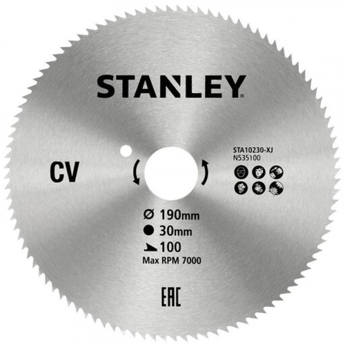 STANLEY STA10230-XJ Pilový kotouč pro příčné řezy 190x30mm, 100 zubů STANLEY STA10230-XJ Pilový kotouč pro příčné řezy 190x30mm, 100 zubů