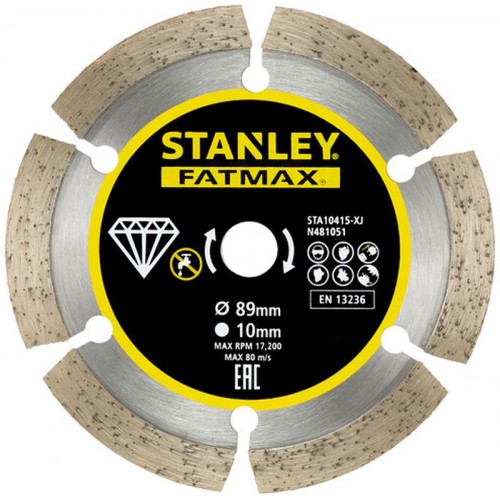 STANLEY STA10415 FatMax Diamantový segmentový rozbrušovací kotouč 89x10mm STANLEY STA10415 FatMax Diamantový segmentový rozbrušovací kotouč 89x10mm