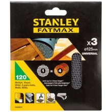 STANLEY STA39257-XJ Brusné mřížky pro excentrickou brusku 125mm, P120, 3ks
