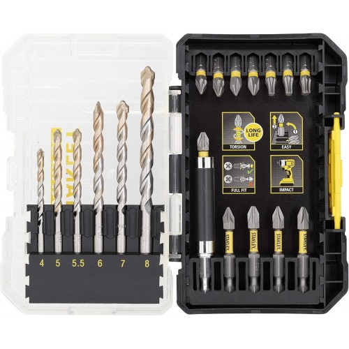 STANLEY STA88552-XJ FatMax 19dílná sada přesných vrtáků do zdiva a bitů