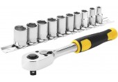 STANLEY STMT82666-0 11dílná sada 1/4" ráčny s 12hrannými hlavicemi (5,5-14 mm)