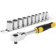STANLEY STMT82666-0 11dílná sada 1/4" ráčny s 12hrannými hlavicemi (5,5-14 mm)
