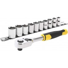 STANLEY STMT82670-0 11dílná sada 3/8" ráčny s 12hrannými hlavicemi (8-17 mm)