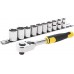 STANLEY STMT82670-0 11dílná sada 3/8" ráčny s 12hrannými hlavicemi (8-17 mm)