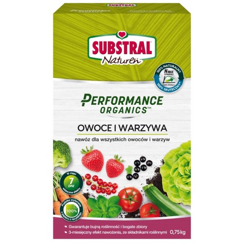 SUBSTRAL Organické hnojivo PERFORMANCE ORGANICS granulované - ovoce a zelenina 750g