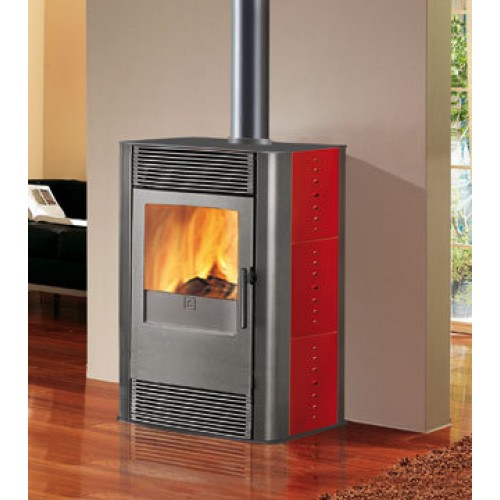 EDILKAMIN SWING teplovzdušná krbová kamna na dřevo bordó 641750