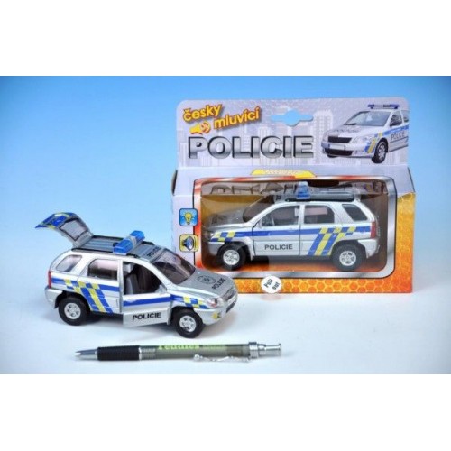 Auto policie, kov, 13cm, česky mluvící, na baterie, se světlem 00065713