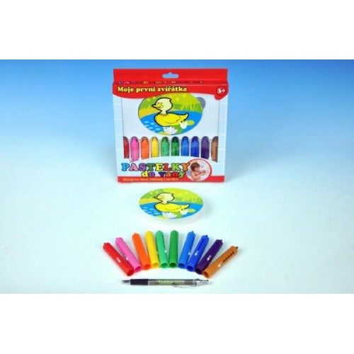 Pastelky do vany Moje první zvířátka 10 ks s houbičkou 11400001