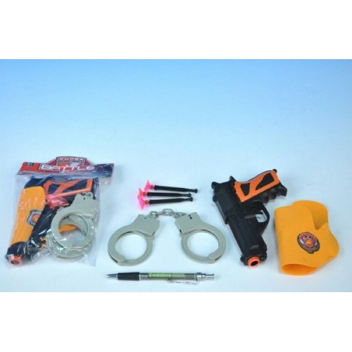 Policejní sada - Pistole+doplňky, plast, 15cm 00410002