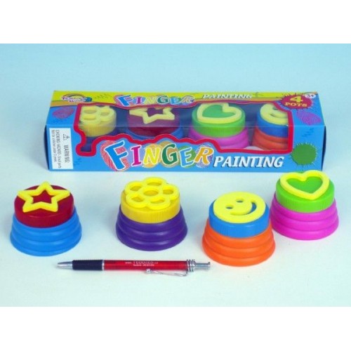 Prstové barvy+razítka 4ks 00080651