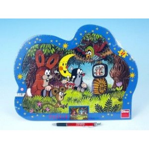 Puzzle Krtek Večer u Krtečka kontura 36x28cm 25 dílků 21311121