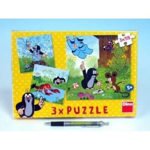 Puzzle Krtek a kalhotky 18x18cm 3x55 dílků 21335011