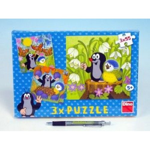 Puzzle Krtek a ptáček 18x18cm 3x55 dílků 21335035