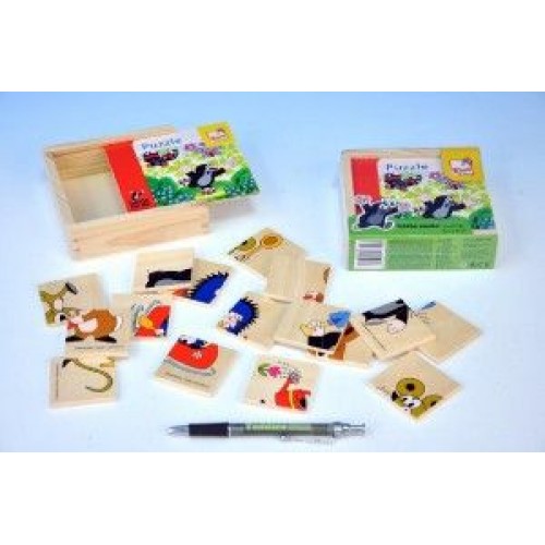 Skládačka Puzzle Krtek dřevo 16ks v dřevěné krabičce od 10 měsíců 81013715