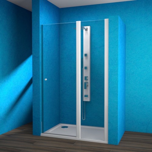 TEIKO Emotion ESDKR 1-1/140 P Sprchové dveře s pevnou stěnou 140x190cm, elox V336140R55T41002