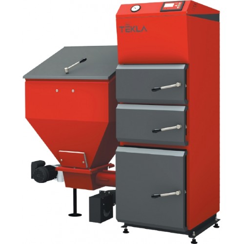 TEKLA Draco DUO VERSA 30 kW Automatický ocelový kotel, násypka vlevo