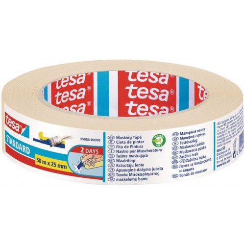 TESA Maskovací páska STANDARD, odstranitelná do 2 dnů, 50m x 25mm 05086-00000-00 TESA Maskovací páska STANDARD, odstranitelná do 2 dnů, 50m x 25mm 05086-00000-00
