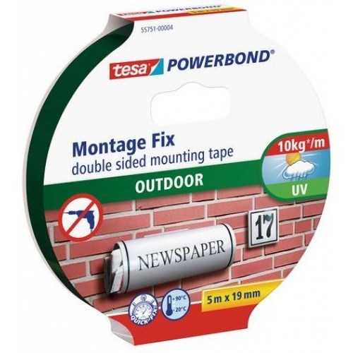 TESA Powerbond Montážní oboustranná pěnová páska pro exteriér, bílá, 5m x 19mm 55751-00003-02