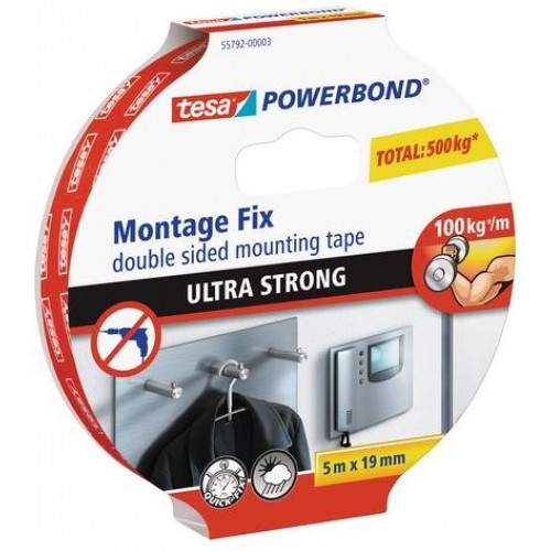 TESA Powerbond Ultra Strong, oboustranná montážní páska, bílá, 5m x 19mm 55792-00005-00