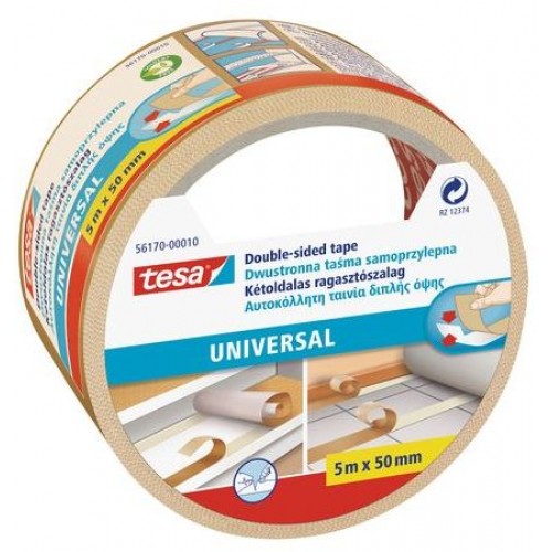 TESA Oboustranná kobercová páska Universal, bílá, 5m x 50mm 56170-00010-01