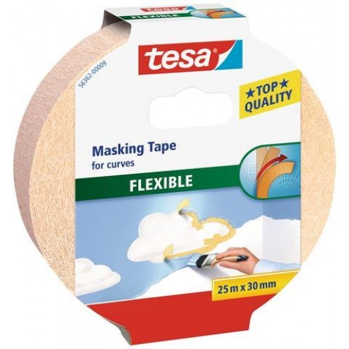 TESA Maskovací páska Flexible, na oblouky, silně krepovaná, okrová, 25m x 30mm 56362-00009-01
